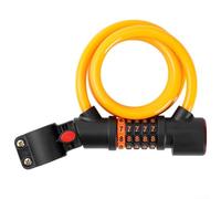 Antivol de vélo à combinaison à 5 chiffres avec feu arrière, câble de verrouillage rechargeable via type C, et fil de sécurité en acier robuste de 12 mm, pour la sécurité du cyclisme de nuit (B)