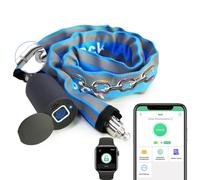 Antivol de vélo étanche sans LinkSmart 100 cm pour vélo, scooter, moto, porte, clôture, portail, empreintes digitales, application Bluetooth, très résistant, bleu 2024