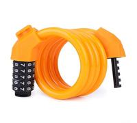 Antivol de vélo robuste en acier avec combinaison à cinq chiffres Tête en alliage de zinc résistant aux intempéries Fonctionnement sans clé pour VTT et vélo de route (1,2 m orange)