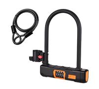 Antivol de vélo U avec Câble, antivol à combinaison à 4 chiffres, avec câble de 1,2 m pour vélo, Serrure de vélo scooter électrique, moto, porte