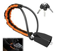 Antivol de Volant de Voiture,Bloque Volant Voiture,Bloc Volants Voitures Antivol Haute Visibilité,Double Verrouillage Antivol Volants Voitures avec 3 Clés,Universel pour Auto,Camping-Cars (Orange)