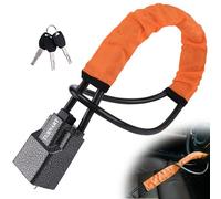 Antivol de volant et de ceinture de sécurité Turnart, compatible avec la plupart des véhicules. Antivol robuste pour voiture, camion, SUV et fourgonnette, avec 3 clés Boîtier métallique, orange