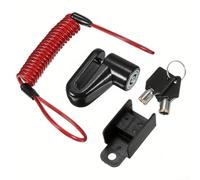 Antivol en alliage pour moto avec broche de 7 mm (noir et rouge B) | Verrouillage facile en une seule pression, mode bras automatique 3 secondes, corde de rappel incluse