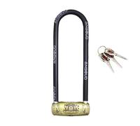 Antivol en U pour vélo avec alarme, serrure en forme de U, antivol pour vélo, VTT, portail, gym, école (noir)