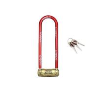 Antivol en U pour vélo avec alarme, serrure en forme de U, antivol pour vélo, VTT, portail, gym, école (rouge)
