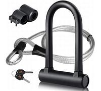Antivol en U pour vélo DINOKA U + câble antivol en acier avec support 2 en 1 antivol de vélo en U flexible câble en acier