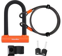 Antivol En U Pour Velo Valuemax, Antivol De Velo Noir Avec 1,8 M Cable, Serrure De Velo Avec Support De Montage Robuste, Ideal Pour Bicyclette, Scooters, Etc