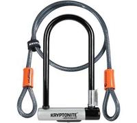 Kryptonite Antivol en U Kryptolok Standard W/Flex | Antivol Vélo avec Câble Flexible | Cadenas pour Vélos | Niveau de Sécurité 6/10 | Conçu pour Résister aux Tentatives de Vol | Dimensions 8,3x15,3 cm