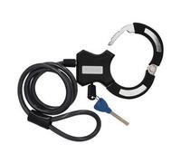 Fischer Antivol à spirale pour vélo, avec collier de serrage RK120/10, utilisable de manière universelle et possède une longueur de corde de 120 cm, noir, 1 pièce