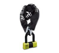 urban U75120 Cadenas Antivol Mini U et Chaîne Haute Sécurité Homologué Classe SRA, ø15, 120 cm, Noir