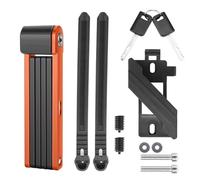 Antivol Moto Cadenas pliable de sécurité antivol Portable, serrure pliable pour accessoires vtt Antivol de guidon(80CM Orange)