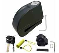 Antivol Moto Serrure de Disque d'alarme de Moto et vélo, sécurité antivol en Alliage d'aluminium, Corde de Rappel étanche + Support 6 Couleurs Antivol de Guidon(Black 8300-1)