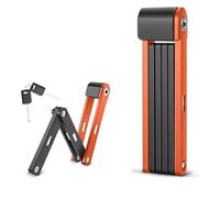 Antivol Moto Serrure Pliante pour vélo, antivol, VTT, Cyclisme sur Route, chaîne de vélo de Haute sécurité Antivol de Guidon(Orange)