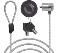 Antivol Pc Système Complet Avec Câble De Haute Sécurité Verrouillable À Clé Et Plaque D`Ancrage Adhésive Pour Ordinateur Portable, Pc, Smartphone, Tablette - Longueur 2,00M