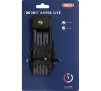 Antivol pliable ABUS Bordo Lite 6055K SH avec support - Antivol vélo extra-léger en acier spécial - Niveau de sécurité ABUS 7 - 60 cm - Noir