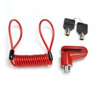 Antivol pour moto - Résistant aux intempéries - Frein à disque - Alarme antivol pour vélo, motocross, scooter - Broche de 7 mm - Rouge