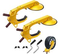Antivol pour roue de voiture, 2 pièces Antivol pour roue de 160-380 mm de diamètre, Antivol pour roue de remorque avec ventouse de 30 cm, Antivol de stationnement pour voitures, camions, SUV, camping-