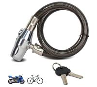 Antivol Power Lock - Cadenas Velo ou Moto - Sécurité Renforcée - Alarme 110 dB - Fonctionne à Piles - Cable 2 CM - Longueur 80cm