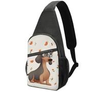Antivol Sacoche Homme Bandouliere J'aime mes chiens teckels Sac à Bandoulière Durable,Casual Sac Poitrine pour Cyclisme Randonnée Femme