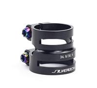 Antivol Selle Velo Pince de collier de tige de selle Double en aluminium 27.2/31.8mm 31.8/34.9mm 30.9mm for vélo de route vtt cadre en carbone vélo d'équilibre Colliers De Selle Pour VéLo(Up 34.9 down