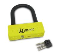 URBAN UR85120Y Antivol Moto Homologué SRA, U ø18 Sécurité Maximale, Acier Trempé, Double Verrouillage Anti-Levier Anti-Sciage, Jaune Plus Dissuasif, Cadenas Anti Vol U pour Moto Scooter Vélo, 85x120mm