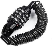 antivol Velo avec, Chaîne Antivol Vélo Cadenas Vélo Mini Casque Chaîne De Verrouillage 4 Chiffres Mot De Passe Vélo Moto Moto Anti-Vol Suspendu Crochet Câble Point Noué