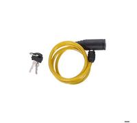 Antivol vélo - DUNLOP - Spirale à clé - Jaune - 90 cm - 6 mm