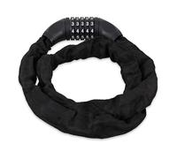 Antivol vélo en lot de 2, Cadenas à code, Chaine anti-vol pour vélo, moto ou poussette, 5 chiffres, acier, 120 cm,noir