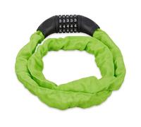 Antivol vélo en lot de 2, Cadenas à code, Chaine anti-vol pour vélo, moto ou poussette, 5 chiffres, acier, 120 cm, vert