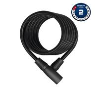 ABUS Antivol câble spiralé Star 4508K/150 – 8 mm, 1,5 m, Niveau de sécurité 2, avec clé – Noir