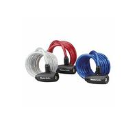 Antivol velo spiral a cle masterlock diam 8mm l 1,80m livre avec 2 cles par antivol Rouge-bleu-transparent