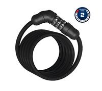ABUS Antivol à câble spiralé Star 4508C/150 à combinaison 8 mm 1,5 m Noir