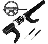 Antivol Voiture,Canne Antivol Voiture Volant Robuste et Sécurisée,Réglable Canne Antivol Voiture Serrure à Code-Universelle Noir