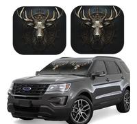 Antlers Pare-soleil de voiture 2 pièces pliable pour fenêtre avant de voiture pare-soleil universel pour intérieur de voiture