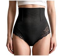 antmove String Gainant Femme Taille Haute, sous-Vêtement Sculptant avec Dentelle, Gaine Invisible sous Robe Moulante, Noir ou Beige