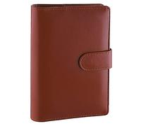 Antner Classeur A6 rechargeable à 6 anneaux pour papier de remplissage A6, planificateur personnel en cuir synthétique, organiseur de billets, classeur avec fermeture à boucle magnétique, marron