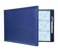 Antner Classeur de chèques d'affaires à 7 anneaux pour chèques d'affaires, capacité de 600 chèques, couverture en cuir synthétique avec pochette à fermeture éclair, support de carnet de chèques pour