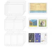 Antner Lot de 12 pochettes A6 sans fermeture éclair pour classeur A6 à 6 anneaux, organiseur sans fermeture éclair, pochettes pour billets, cartes de visite, carnet de notes, pages pour remplir les