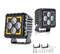 antom 2 Pièces Phare De Travail LED 28000 Lumens 3000K/6500K Phare Additionnel 12V 24V IP68 Avec Puce LED De Haute Qualité Pour SUV, UTV, Pelleteuses, Tracteurs, ATV Tout Terrain