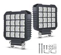 antom 2PC Phares de Travail LED 172W Blanc/Ambre 9-60V IP68 3 modes | blanc 6500K, ambre 3000K ou combiné,conception anti-interférences,Pour tracteur, engin agricole et engin de chantier
