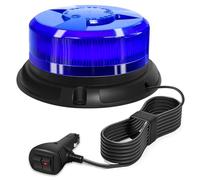 AnTom Gyrophare LED 12V-24V Bleu phare d’avertissement clignotant magnétique 9 Modes de Flash avec pour golf UTV Car Bus avec 3m Câble Prise Allume-Cigare