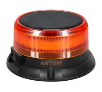 AnTom Gyrophare LED avec batterie solaire 9 modes de clignotement 12V 24V gyrophare orange magnétique avec câble et câble USB pour voiture, camion, tracteur, voiture de golf, véhicules d'urgence
