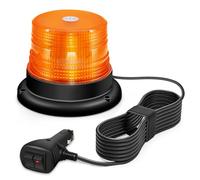 AnTom Gyrophare LED Magnétique Orange, 60 LED, 12V-24V, Jaune LED Avertissement et 3 Mètres Cordons pour Chariot Élévateur de Véhicule Tracteur de Golf UTV Car Bus