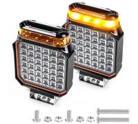 AnTom Phare de Travail LED 6,9 Pouces 36W, 9-36V, Éclairage Blanc et Feu de Signalisation Orange 2-en-1, 10 Modes, IP68, Support Réglable à 180° pour Camion, Tracteur et Engin