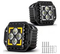 AnTom Projecteur de travail LED homologué ECE 12V/24V feu de recul/feu additionnel IP68, montage fixe à 4 vis pour tracteur, pelle, camion, véhicules agricoles et tout-terrain