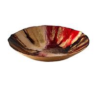 Anton Studio Designs - Bol Décoratif - Grand Bol Pour Décoration De Table - Diamètre : 40cm - Bol En Verre Décoratif Pour La Décoration Intérieure - Rouge Abstrait
