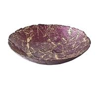 Anton Studio Designs - Bol en marbre or - Diamètre 33 cm - Bol en verre décoratif or et violet pour la maison et la décoration de vacances