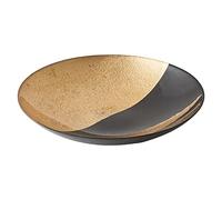 Anton Studio Designs - Bol Fusion noir et or - Diamètre 32 cm - Bol en verre décoratif multicolore pour la maison et les vacances