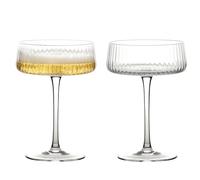 Anton Studio Designs Empire Lot de 2 flûtes à champagne faites à la main, parfaites pour les fêtes de mariage et célébrations - 250 ml - Transparent - Élégantes flûtes à champagne