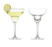 Anton Studio Designs Empire Lot de 2 verres à margarita faits main parfaits pour margaritas, daiquiris, pina coladas ou desserts - 400 ml - Transparent - Lot de 2 verres à cocktail élégants